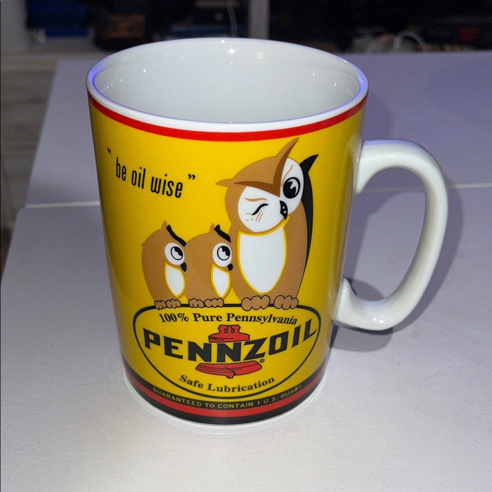 Vintage Pennzoil Quaker State Company Mug, owls large mug